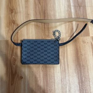Michael Kors Black and Tan Logo Crossbody